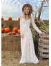 Square Neck Ivory Lace Boho Wedding Dress